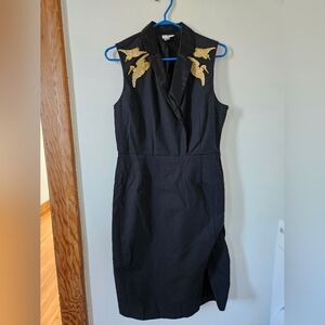 Elegant Black and Gold Embroidered Women's Dress By Altuzarra